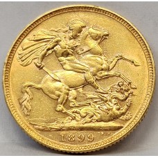 AUSTRALIA 1899 . ONE 1 SOVEREIGN . MELBOURNE . GOLD